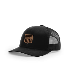 MasterCraft Leather Shield Snapback Trucker Hat